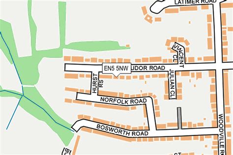 Map of EN5 5NW postcode 